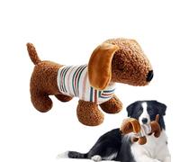 Squeaky Dog Toy Peluga - Soft Dachshund Puppy Toy With Sound Effect | Durable Rabbit Hair And PP Cotton Chewtoy | Auto-e-e-e-e Pet Toys