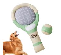 Squeaky Dog Toys,Chewing, Teething, Squeaky Funny Tennis Balls And Racket Set | Indoor Outdoor Playtime For Small Medium Large Dogs