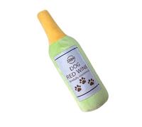 Squeaky Dog Toys - Fun Game in the Shape of a Wine Bottle, Plush Chew Toys, for Chewing Mental Stimulation Physical Activity Indoor Outdoor Enrichment Crate