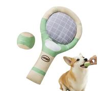 Squeaky Dog Toys | Funny Puppy Teething Chewing Tennis Balls And Racket Set - Indoor Outdoor Playtime For Small Medium Large Dogs