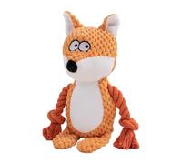 Squeaky Dog Toys - Interactive Puppy Rope Doll,Fox, Elephant, Frog Shape Toys for Aggressive Chewers, Squeaky Puppy Interactive Teething Doll