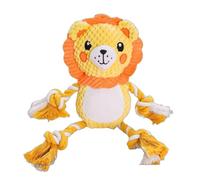 Squeaky Dog Toys, Plush Dog Toys, Dog Teddy Toys, Dog Teething Toys, Puppy Chew Toys for Small Medium Dogs | Yellow lion