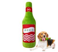 Squeaky Dog Toys - Wine Bottle Shape Fun Game | Plush Toys for Chewing | For Puppies Mental Stimulation Physical Activity Enrichment Cage
