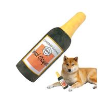 Squeaky Dog Toys | Wine Bottle Shape Interactive Game | Dog Toys Plush - for Teething Mental Stimulation Physical Activity Indoor Outdoor Crate Enrichment