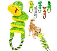 Squeaky Dog Toys with Pull Rope, Interactive Tug of War Dog Toys with Squeaker & Crinkle Paper, Stretchy Plush Dog Chew Toys for Small Medium Large Dogs，D