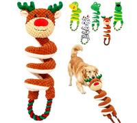 Squeaky Dog Toys with Pull Rope, Interactive Tug of War Dog Toys with Squeaker & Crinkle Paper, Stretchy Plush Dog Chew Toys for Small Medium Large Dogs，E