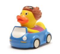 Squeaky Duck Motorist I Bath Duck I L: 7 cm - Includes Bath Duck Keyring in Set