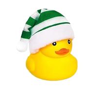 Squeaky Duck Toy - Floating Santa Hat Ornament, Cute Rubber Bath , Playful Pool Party Decoration, Portable Water Accessory | Holiday Celebration Aid for Christmas Graduation Ceremony Baby Shower