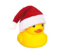 Squeaky Duck Toy - Floating Santa Hat Ornament, Cute Rubber Bath , Playful Pool Party Decoration, Portable Water Accessory | Holiday Celebration Aid for Christmas Graduation Ceremony Baby Shower