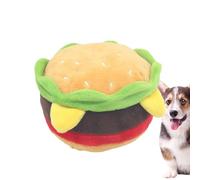 Squeaky Hamburger Toy for Dog Soft Molar Sound Toy Plush Interactive
