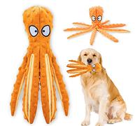 Squeaky Interactive Octopus Dog Toy, Stuffing-Free with Crinkle Paper & Squeaker, Durable Chew Toy for Medium & Large Dogs, Fetch & Training Play