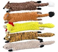 Squeaky, No- Stuffing Dog Toys - Large, Crinkle, Durable, Plush, Teething-Friendly, Cute Animal Designs(Bubble Plush-5 Pack,Small)