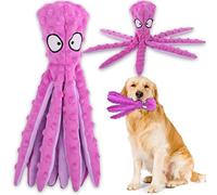 Squeaky Octopus Dog Chew Toy - Stuffing-Free Design with Crinkle Paper, Interactive Play Toy for Medium & Large Dogs
