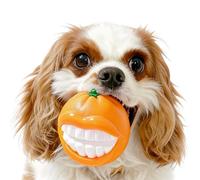 Squeaky Orange Dog Toy, Durable TPR Chew Toy for Aggressive Chewers, Interactive Fetch & Dental Ball for Medium Large Dogs