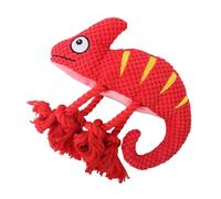Squeaky Plush Dog Toy - Chew Toy, Chameleon Toy | Knotted Rope-Leg Toy for Dogs and Cats, Durable Soft Plush with Built-In Squeaker, Fun Playtime Companion at Home, Safe Entertainment for Small Animal