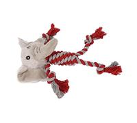 Squeaky Plush Dog Toy Splicing Bite Resistant Tooth Relieve Anxiety 3D Dog Molar Toys (Elephant)
