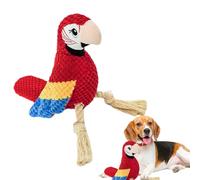 Squeaky Plush Dog Toys - 13.78x3.54 Parrot Shaped Chew Rope Portable Twisted Rope Versatile Interactive Play Accessory | Durable Enrichment Toy for Small Dogs M