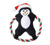 Squeaky Plush Dog Toys for Anxiety Relief & Teeth Maintenance | Cute Cartoon Interactive Stuffed Toy for Dogs/Cats | Trusted Chew - Strong Material, Portable Pet Plaything (Black)