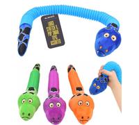 Squeaky Plush Snake Dog Toy Flexible Chew Tug Durable