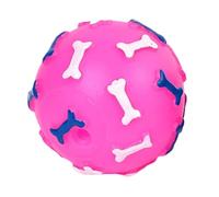 Squeaky Puppy Ball - 8cm Round Toy PVC Bone Print Chew Ball Interactive Training Toy With Sturdy Design | Play And Exercise For Puppies And Dogs In The Living Room, La Cham