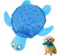 Squeaky Sea Turtle Plush Dog Toy - Durable, Stuffing-Free Interactive Chew Toy for Small Dogs - Relieves Anxiety & Teething - Keeps Puppies Busy, No Mess, Perfect for Indoor Play (Blue)