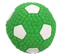 Squeaky soccer ball chew toy for cats and dogs, sturdy and durable rubber interactive ball, suitable for cats, small dogs, and puppies to chew on and play with, 9.5cm green soccer ball pet supplies.