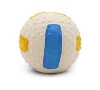 Squeaky Soccer Ball Dog Toy, Latex Rubber Chew Ball, Blue with White Patches, Textured Surface, Interactive Sound Toy for Small Breeds (Large-sized volleyball)