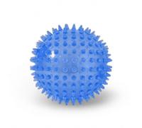 Squeaky Spiky Dog Ball for Teeth Cleaning & Gum Massage 2.5 Inch Small Medium Dogs Blue | Spiny TPR Rubber Chew Toy for Fetch Play Interactive Bouncy Dental Ball Durable BPA Free Nontoxic Floats