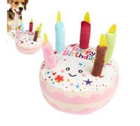 Squeaky Stuffed Dog Toys | Birthday Cake Shape Dog Teething Toys,Pet Supplies for Small and Medium Dogs, Dog Enrichment Toys, Interactive Dog Toys