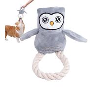 Squeaky Toy for Dogs, Owl Plush Dog Toy, Interactive Stuffed Dog Toy, Durable Chew Toy for Dogs, Cute Squeaky Dog Rope Toy, Brain Stimulating