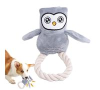 Squeaky Toy for Dogs, Owl Plush Dog Toy, Interactive Toy for Pets, Robust Rope Plush Toy, Brain Stimulating Toy for Chewing and Fetch, Interactive Qui