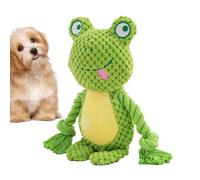 Squeaky Toys for Dogs - Cartoon Rope Doll for Puppy,Interactive Pet Toy with Squeakers, Fox, Elephant, Frog Shape Teether for Indoors Outdoors