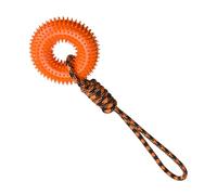 Squeaky Toys for Dogs,Chewer Teether Spiky Ring - Interactive Toy with Rope for Small Medium Large Dogs Mental Stimulation Boredom Relief Outdoor Indoor Park Walking