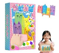 Squeegee Art Kids Paint Kit,20PCS DIY Rainbow Scratch Art Kit,Childrens Painting Crafts Creativity Set Gifts for Kind