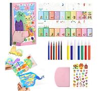 Squeegee Art Paint Kit,DIY Christmas Rainbow Scratch Painting Set,Rainbow Scratch Mini Art Notes,Creativity Paint Kit,Painting Rainbow Dot Color Scratch Painting Set,Dot Painting Art for Boys Girls