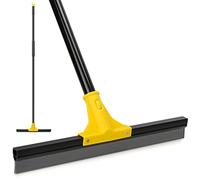 Squeegee Broom for Floor, 18'' Rubber Squeegee with 60'' Long Handle for Bathroom Tile, Garage Concrete, Deck, Shower Glass, Window Cleaning, Heavy Duty Household Floor Wiper