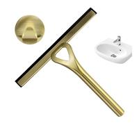 Squeegee For Shower Glass - Stainless Steel Squeegee | Multi-Purpose Window Cleaner | Professional Window Scrubber, Household Squeegees For Bathroom, Kitchen, Car, Mirror, Tile, 10 Inch Rubber