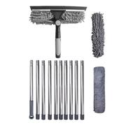 - Squeegee for, window cleaning tool kit, extension pole, rotatable head, 2 in 1 washing equipment for interior mirror, outdoor mirror, car glass shower