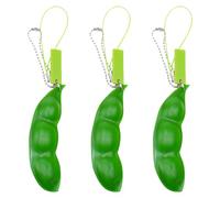 Squeeze Beans Keychain, 3Pcs Fidget Toys, Creative Boredom Fidget Keyring, Fidget Keychain for Mobile Phone Chain Bag Charm to Help Relieve Stress Suitable for the Adults Children