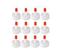 Squeeze Bottle Caps Tips Only - Replacement Squeeze Bottle Lids with Red Seal 12 Pcs - Plastic Squeeze Bottle Tops - Red Tip Caps for Dispensing Condiments, Sauces, Glue, Paint