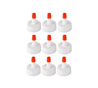 Squeeze Bottle Caps Tips Only - Replacement Squeeze Bottle Lids with Red Seal 9 Pcs - Plastic Squeeze Bottle Tops - Red Tip Caps for Dispensing Condiments, Sauces, Glue, Paint