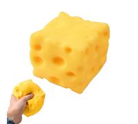 Squeeze Cheese Toy, Fake Cheese Toy, Large Soft Funny Novelty Fidget Squeeze Cube, Stress Relief Sensory Calm-Down Ball For Kids, Adults, Teens, Offices, Work, Study, Home