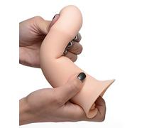 SQUEEZE-IT Squeezable Thick Phallic Dildo - Flesh,Beige