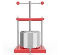 SQUEEZE master Fruit Cheese Press, Manual Juicer for Soft Fruit,Grape, Vegetables, Homemade Juice, Cheese,Tincture Herb,Olive Oil,honey Making (Stainless Steel, 6L)