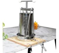 SQUEEZE master Fruit Wine Tincture Herb Cheese Manual Tabletop Press Making Cider-5 Litre- All-in-one Stainless Steel-Labor-Saving Handle Bar-for Soft Fruits,Nut Milk Olive Oil