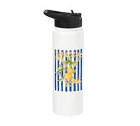 Squeeze Me Lemon Quote Cute Citrus Fruit Summer Pun Stainless Steel Insulated Water Bottle