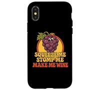 Squeeze Me Stomp Me Make Me Wine Grape Design Case for iPhone X/XS