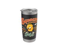 Squeeze Me Vintage Lemon Dabbing Funny Citrus Fruit Pun Kids Stainless Steel Insulated Tumbler
