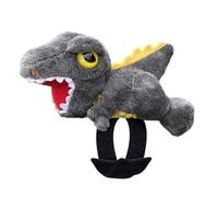 Squeeze Motorcycle Dragon Decoration - Gray Green PP Cotton Handlebar Doll, Magic Strap Adjustment, Cute Fierce Face | Electric Bike Children's Day Ride Fun