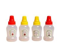 Squeeze Sauce Bottles 4PCS Portable Small Sauce Dispensers Mini Ketchup Bottles for Office Lunch Box Picnic